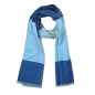 Preview: Scarf Shawl 100% Silk Flannel Geometry Block Blue Grey